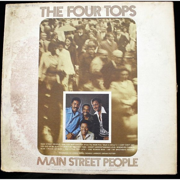 Vtg 1973 The Four Tops Record LP Main Street People Album Soul Rhythm Blues Pop - Picture 2 of 10